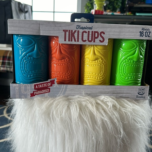 Tropical Tiki Cups 16oz set of 4 - Picture 1 of 3